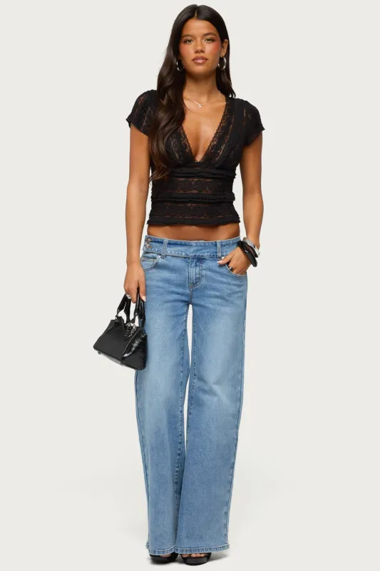 Dale Low Rise Straight Leg Stretchy Jeans made by Edikted
