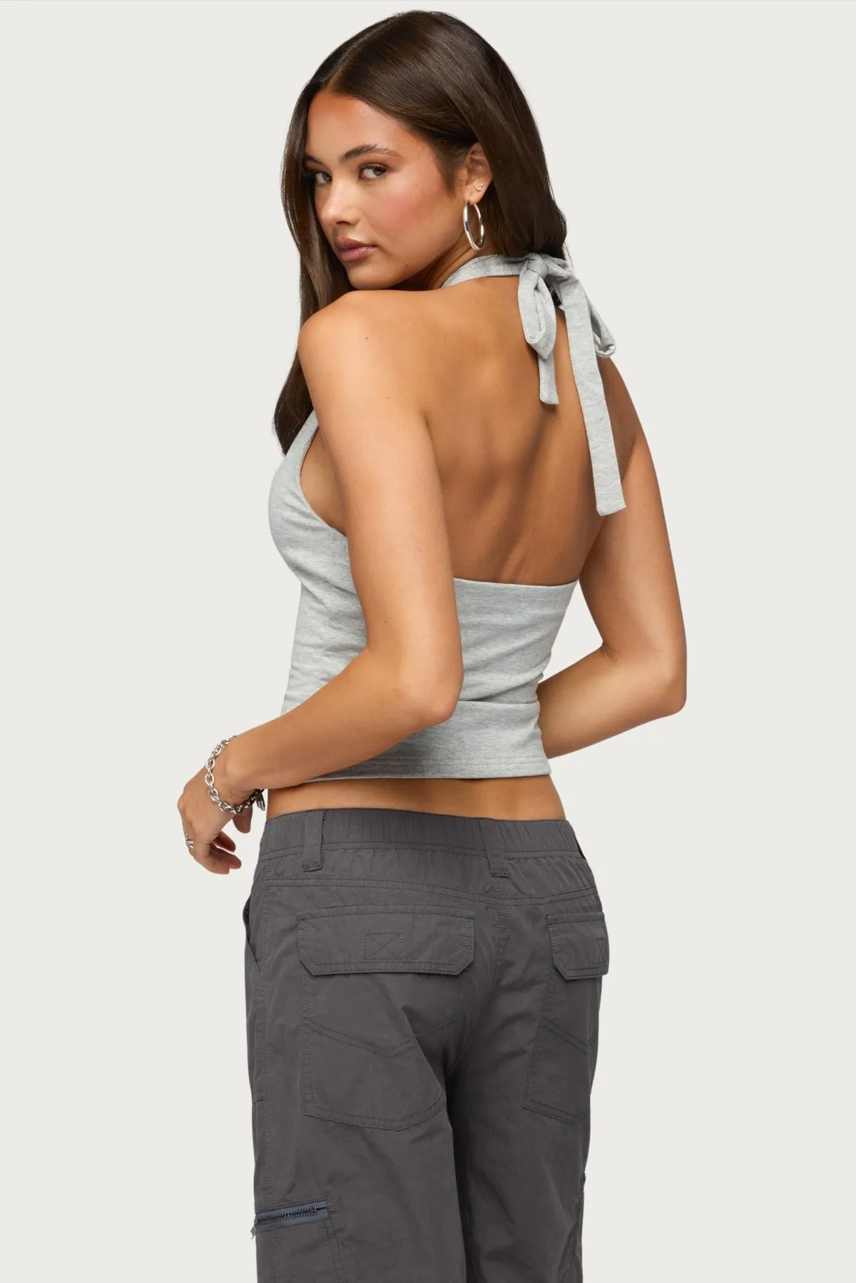 Bennet V Neck Halter Top sold by Edikted product image thumbnail 3