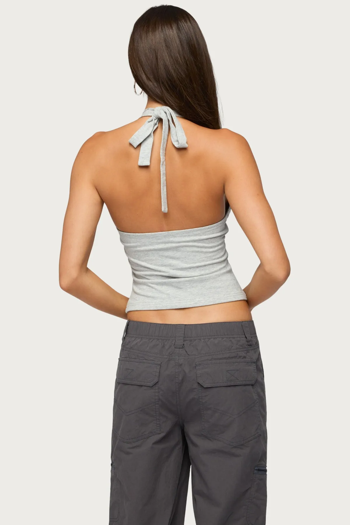 Bennet V Neck Halter Top sold by Edikted product image thumbnail 4