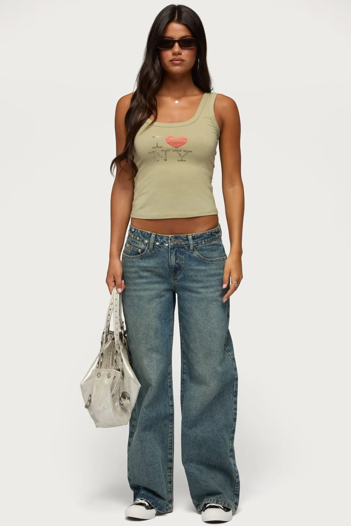 I Heart NY Rhinestone Tank Top sold by Edikted product image thumbnail 2