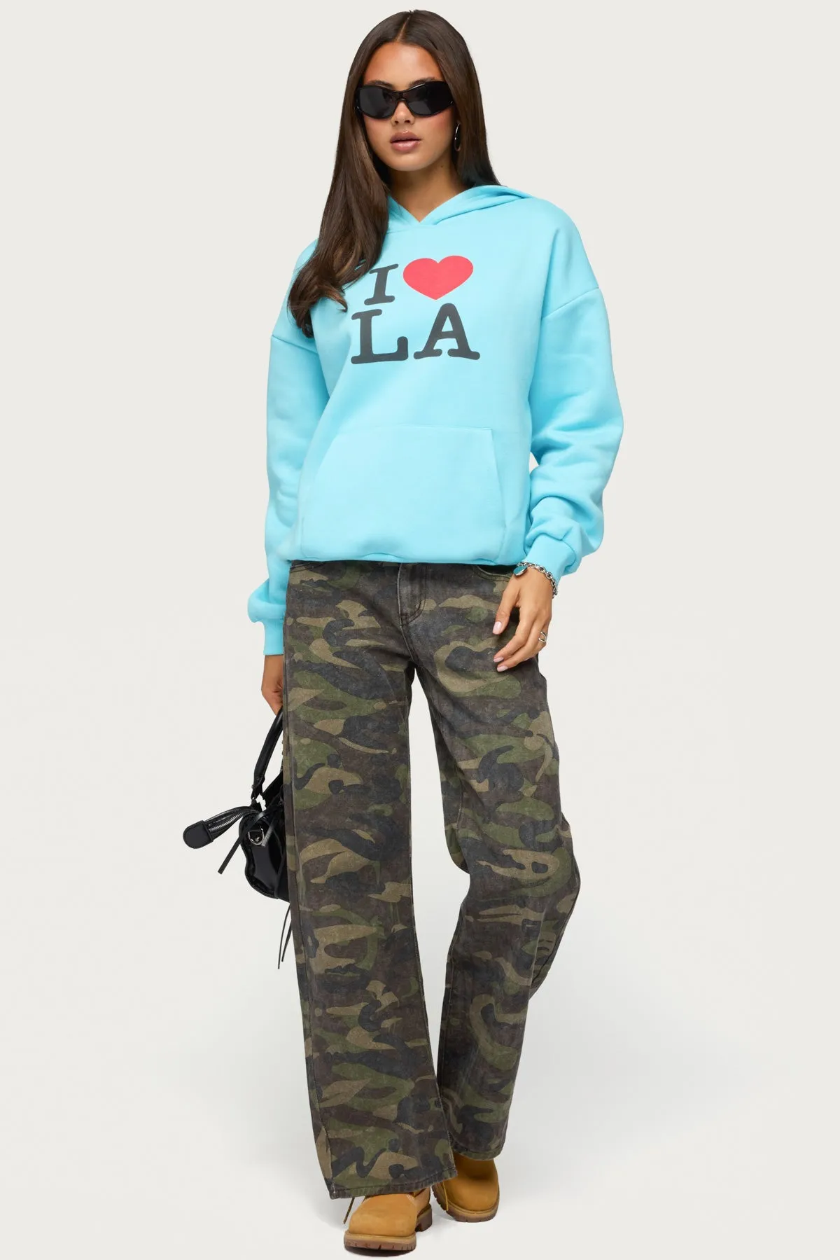 Soya Camo Low Rise Baggy Jeans sold by Edikted