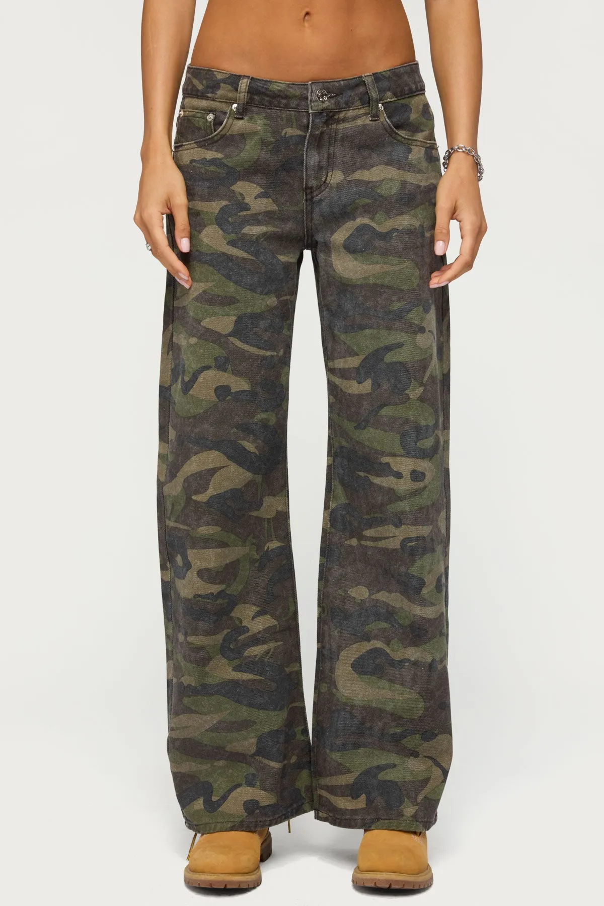 Soya Camo Low Rise Baggy Jeans sold by Edikted product image thumbnail 2