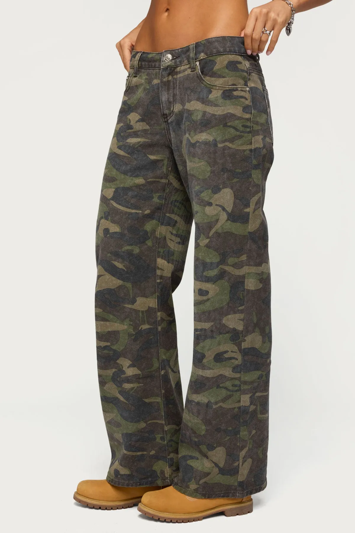 Soya Camo Low Rise Baggy Jeans sold by Edikted product image thumbnail 3