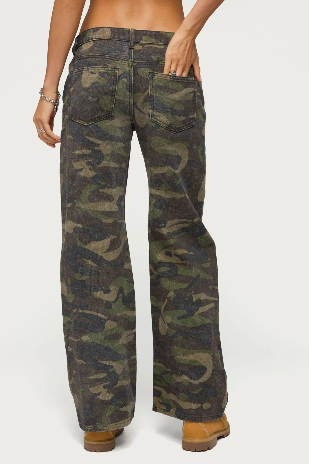 Soya Camo Low Rise Baggy Jeans sold by Edikted product image thumbnail 4