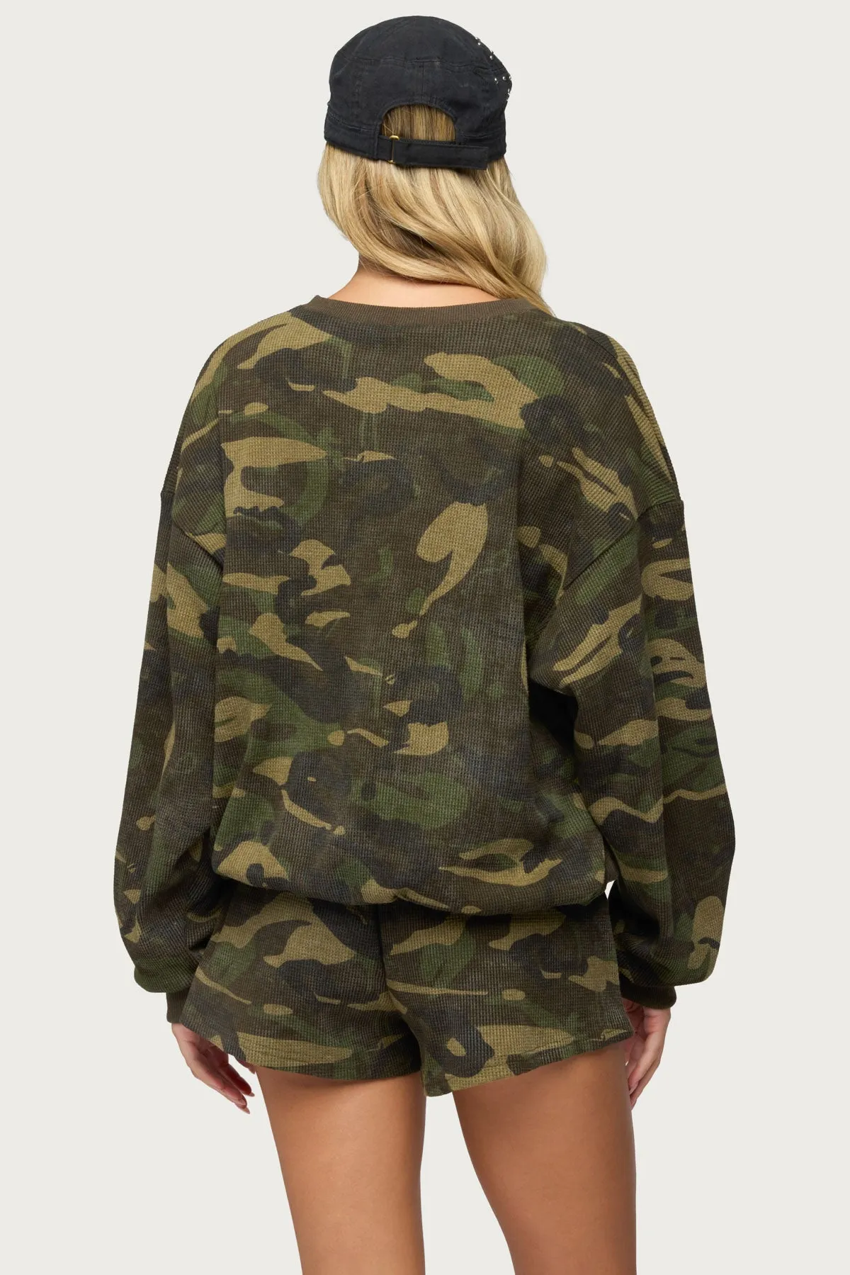 Baila Waffle Henley Top sold by Edikted product image thumbnail 4