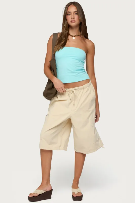 Azul Oversized Cargo Bermuda Shorts made by Edikted