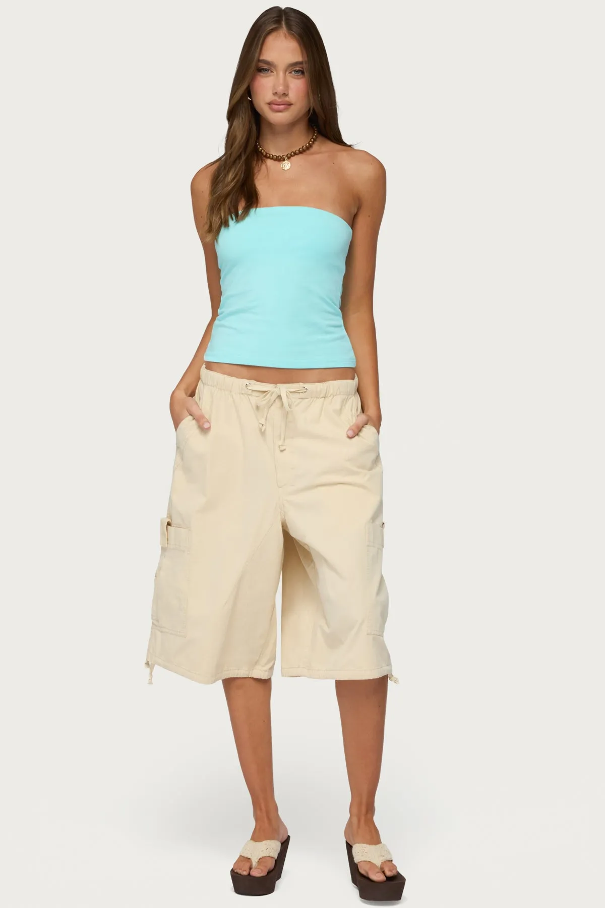 Azul Oversized Cargo Bermuda Shorts sold by Edikted product image thumbnail 5