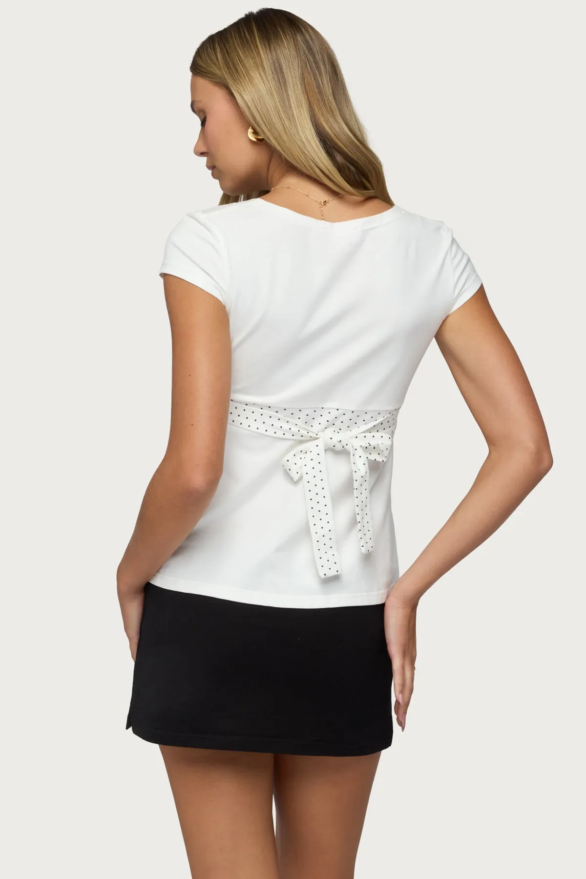 Polka Dot V Neck Top sold by Edikted product image thumbnail 4