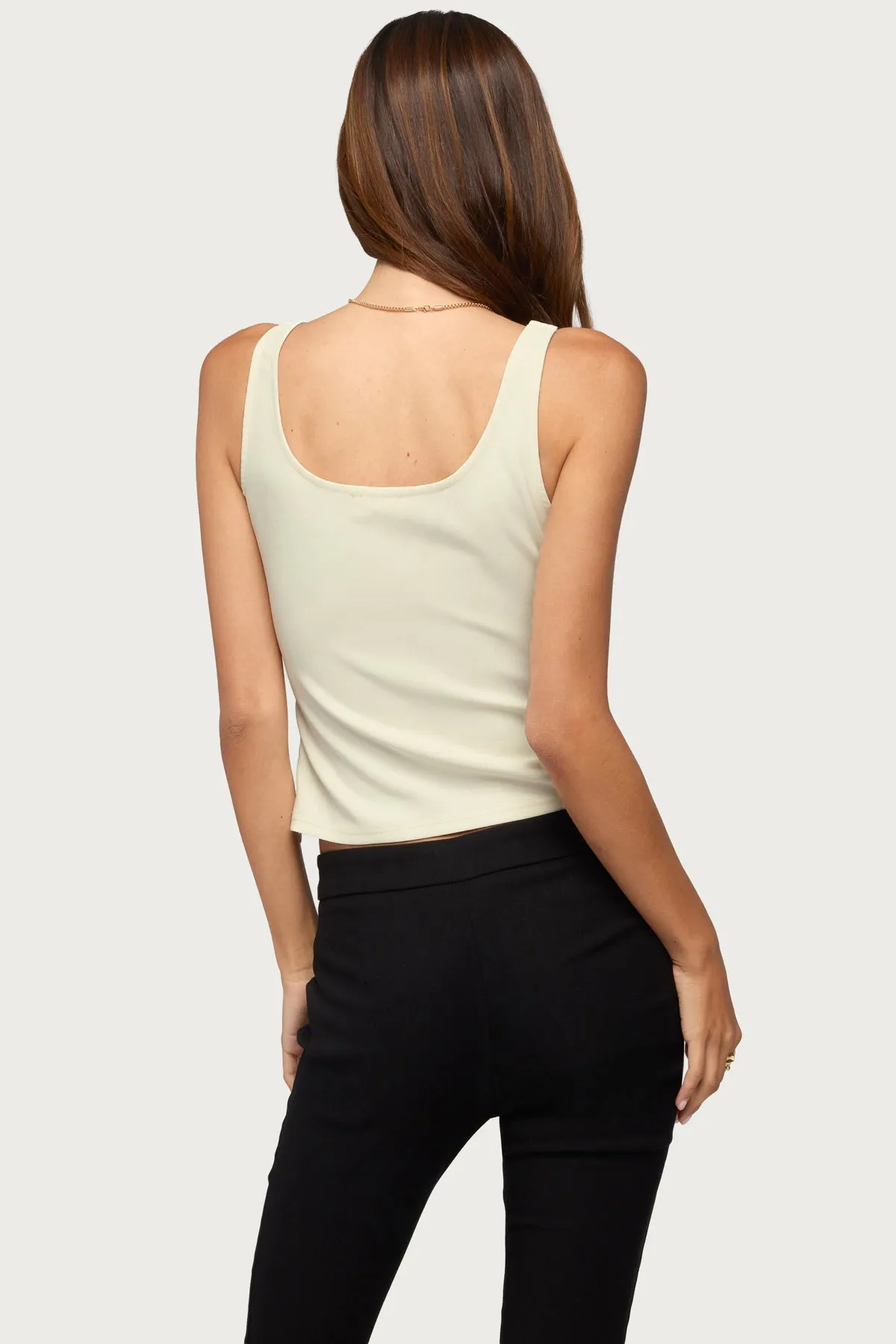 Clarinda Contrast Woven Tank Top sold by Edikted product image thumbnail 3