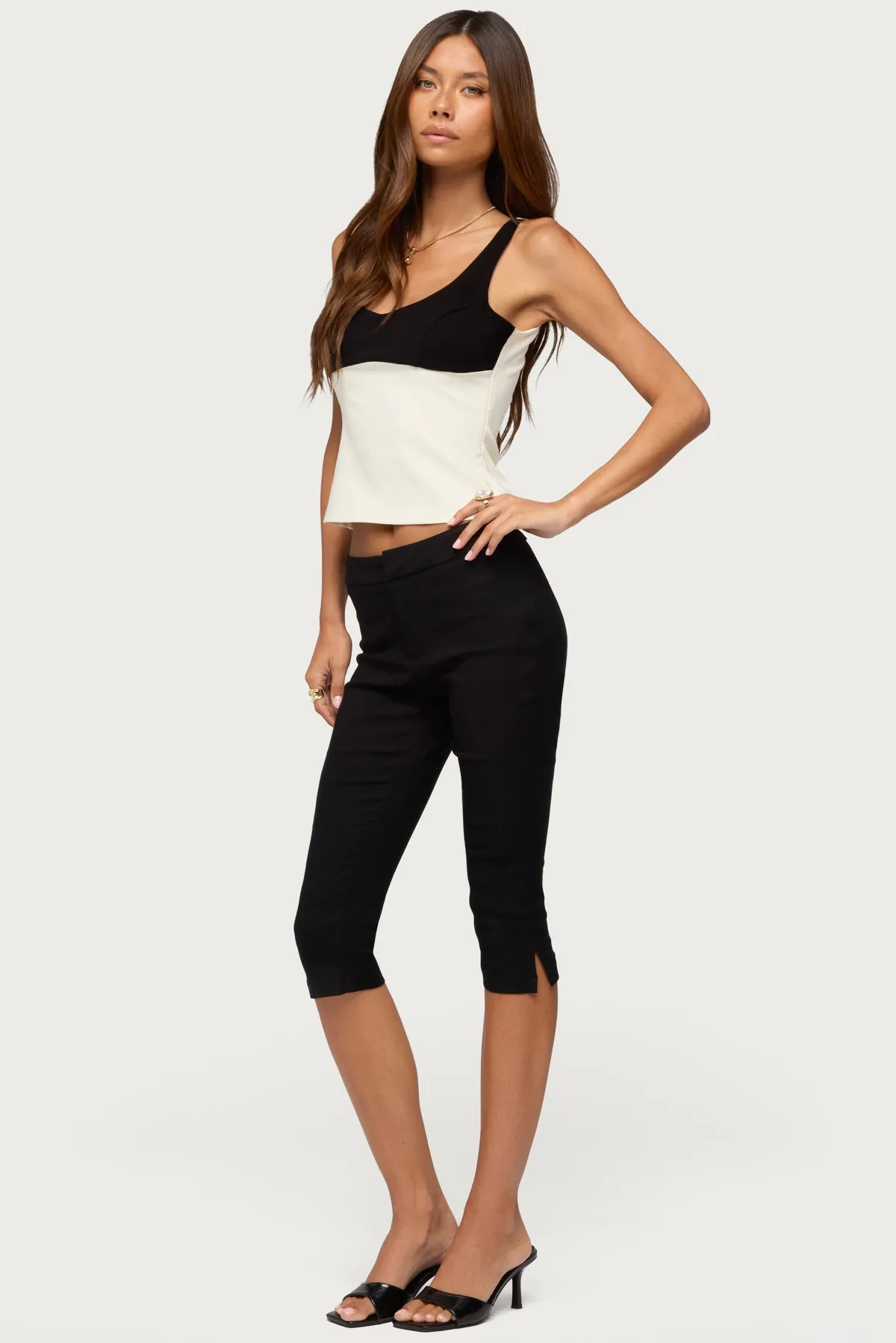Clarinda Contrast Woven Tank Top sold by Edikted product image thumbnail 5
