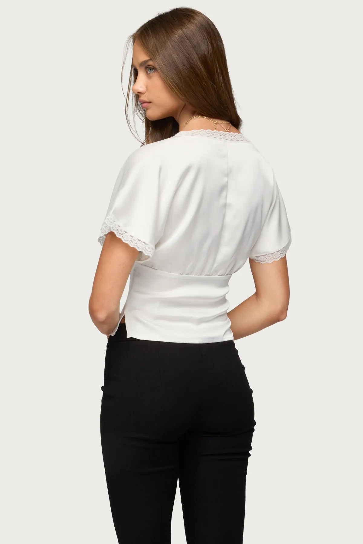 Ihara Lacey Cinched Waist Top sold by Edikted product image thumbnail 4