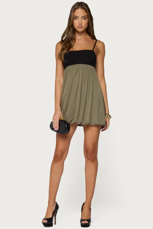 Jonna Contrast Bubble Mini Dress made by Edikted