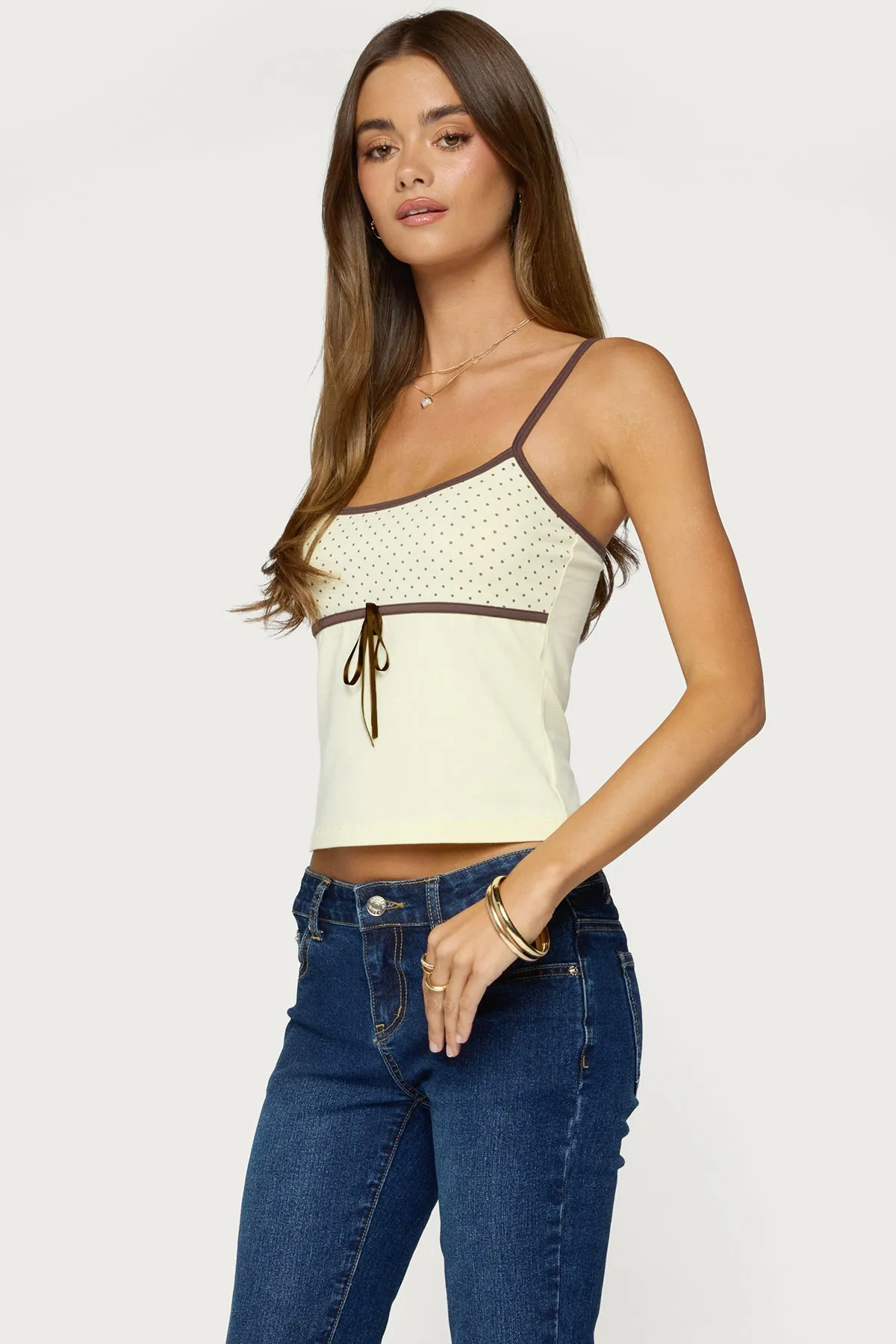 Rhoda Contrast Polka Dot Tank Top sold by Edikted product image thumbnail 3