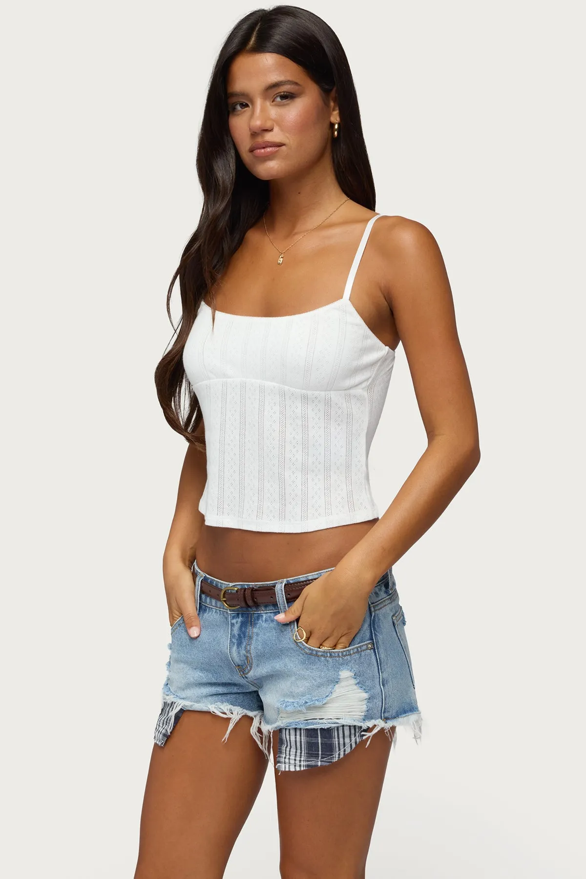 Aivy Pointelle Tank Top sold by Edikted product image thumbnail 3