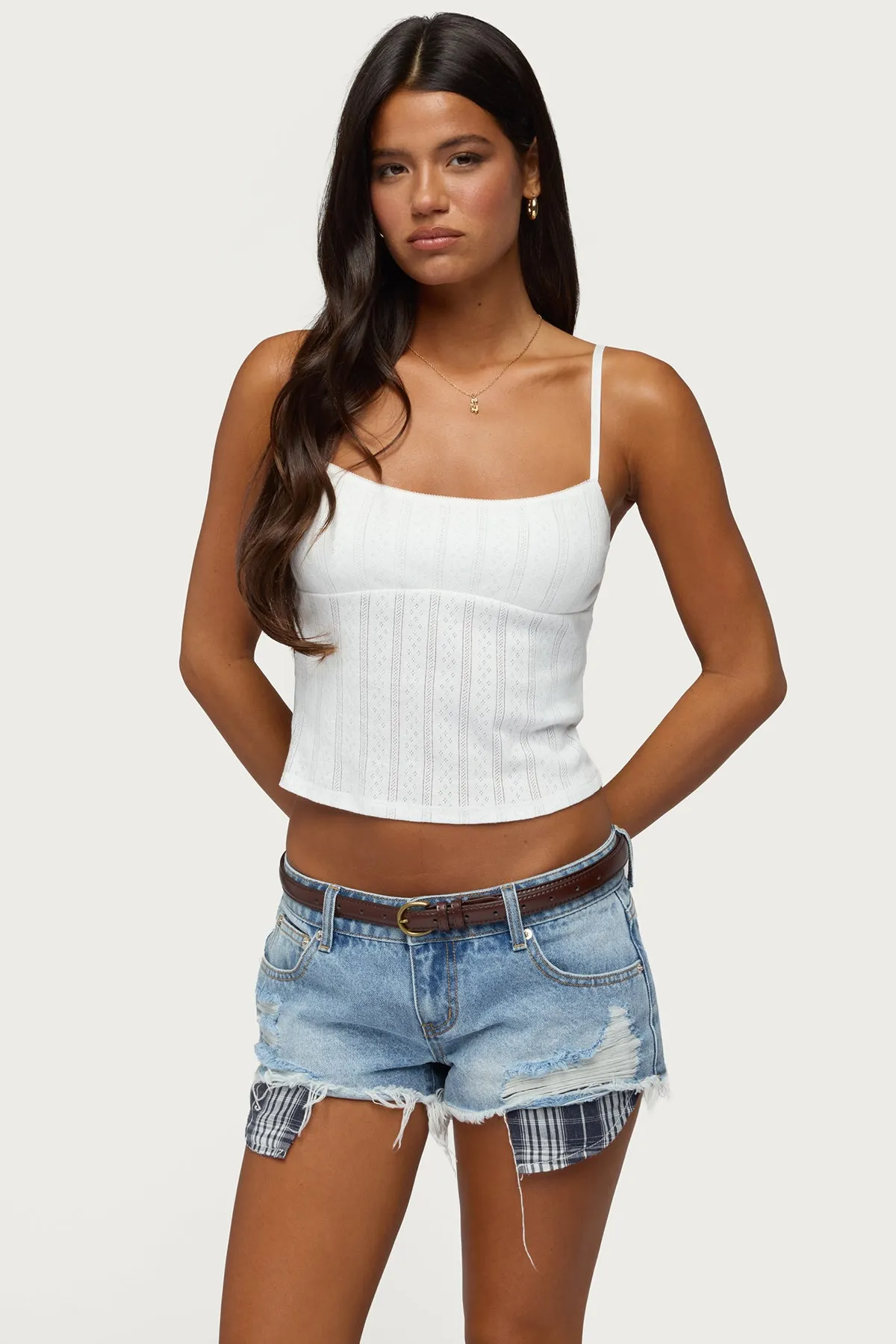 Aivy Pointelle Tank Top sold by Edikted