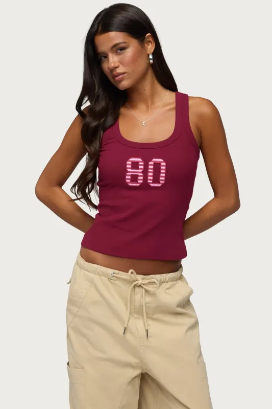 80 Stripey Ribbed Tank Top made by Edikted