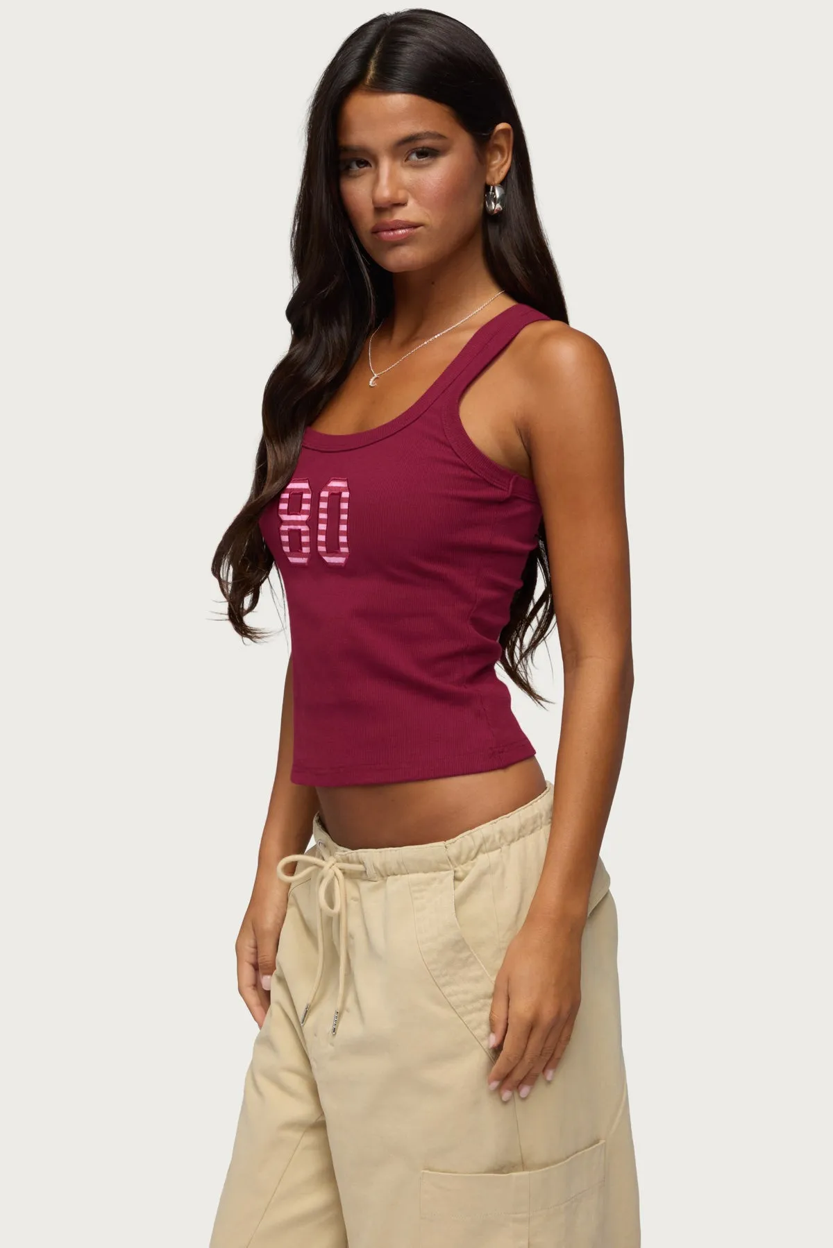 80 Stripey Ribbed Tank Top sold by Edikted product image thumbnail 3