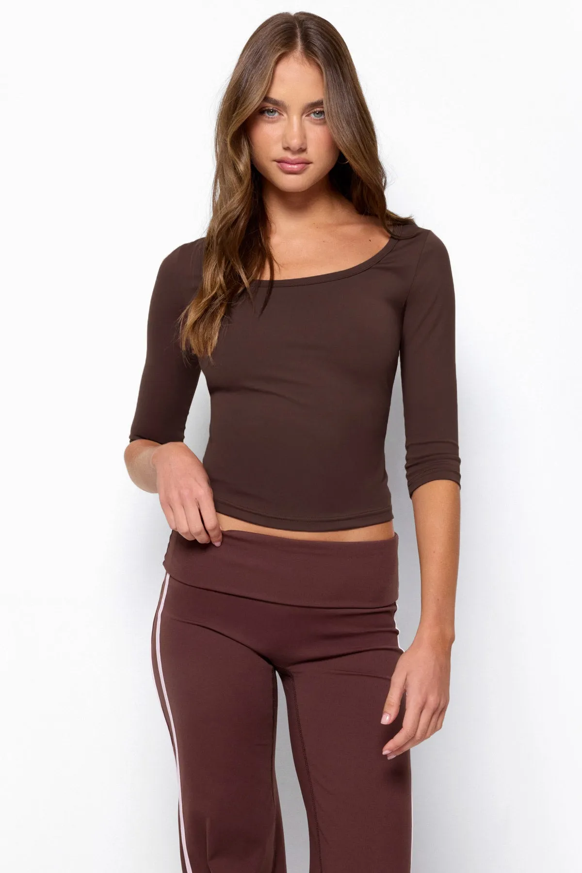 Desi Scoop Neck Three-Quarter Sleeve Top sold by Edikted product image thumbnail 4