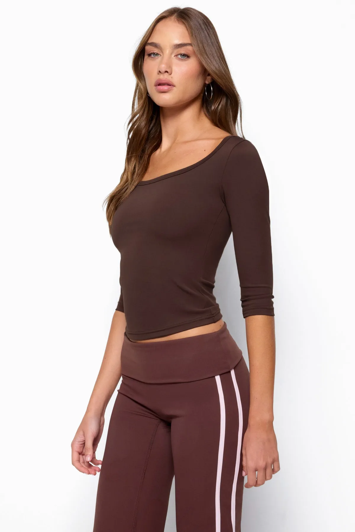 Desi Scoop Neck Three-Quarter Sleeve Top sold by Edikted product image thumbnail 5