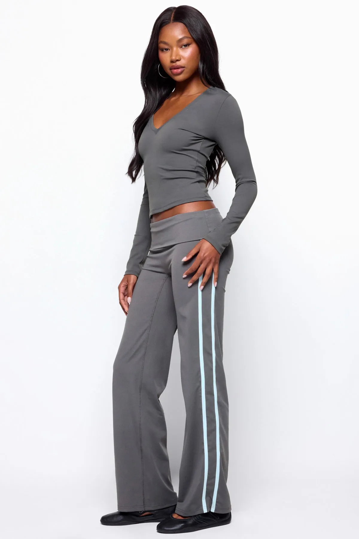Ferne Long Sleeve V Neck Top sold by Edikted product image thumbnail 5