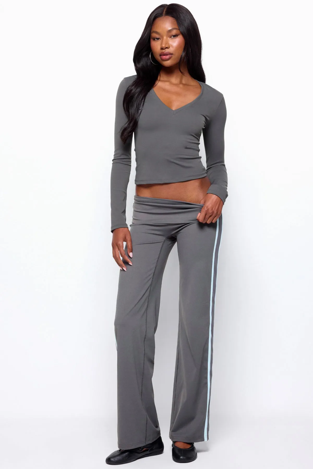 Ferne Long Sleeve V Neck Top sold by Edikted product image thumbnail 3