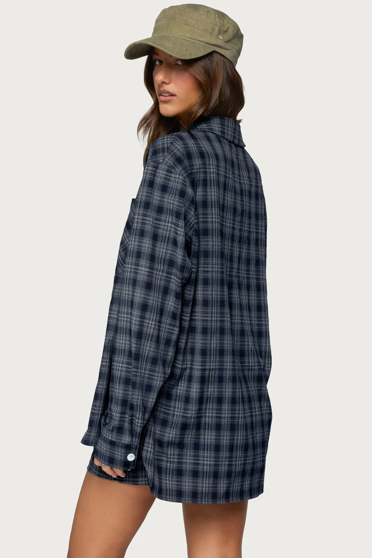 Alessa Plaid Button Up Long Sleeve Top sold by Edikted product image thumbnail 5