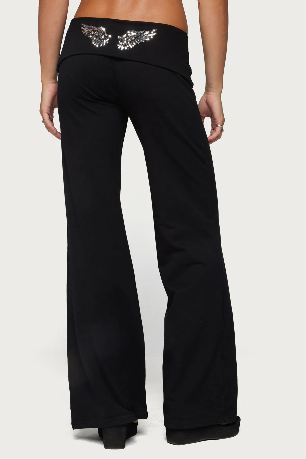 Angel Energy Sequin Foldover Pants sold by Edikted product image thumbnail 4