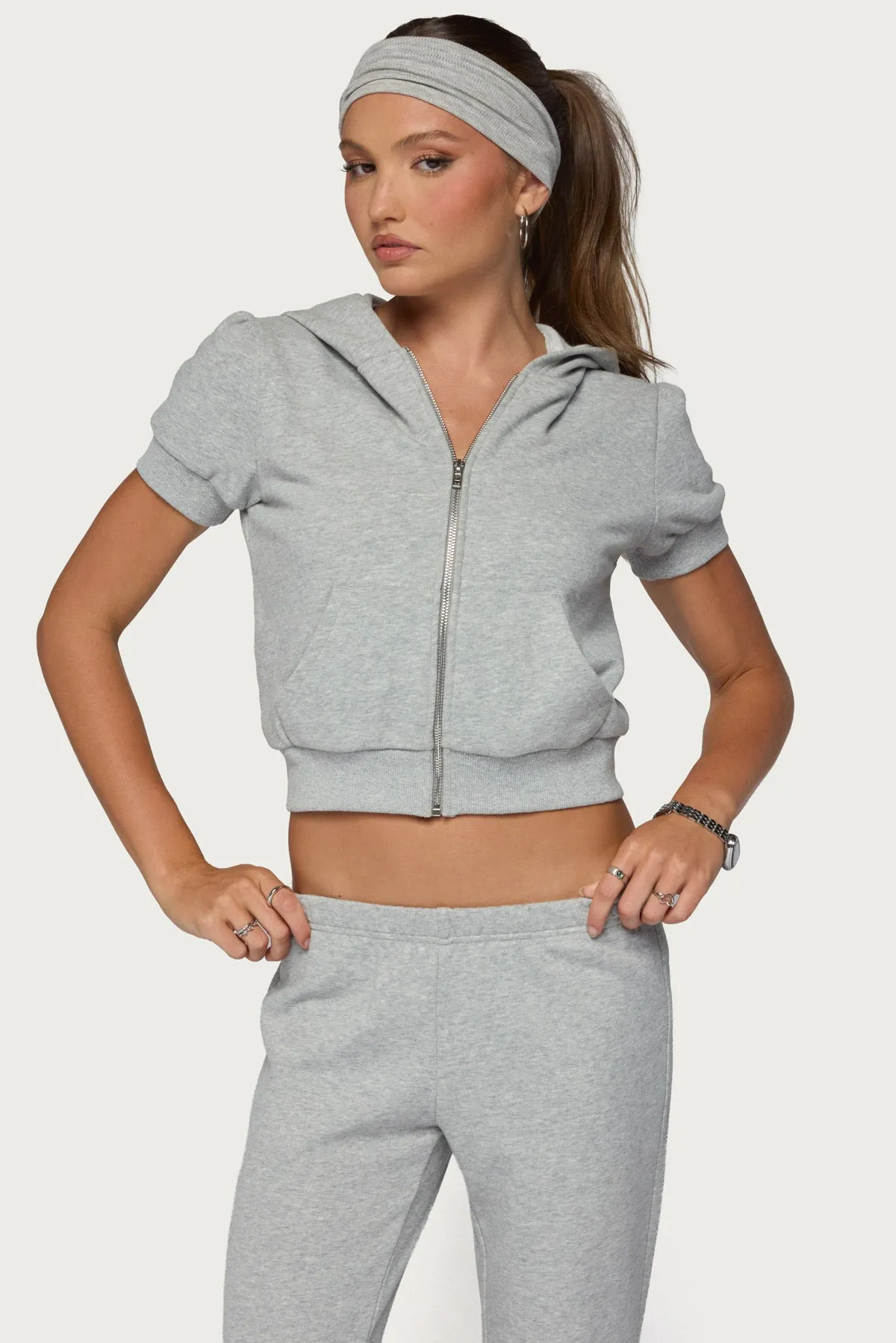 Rachel Short Sleeve Hooded Top sold by Edikted