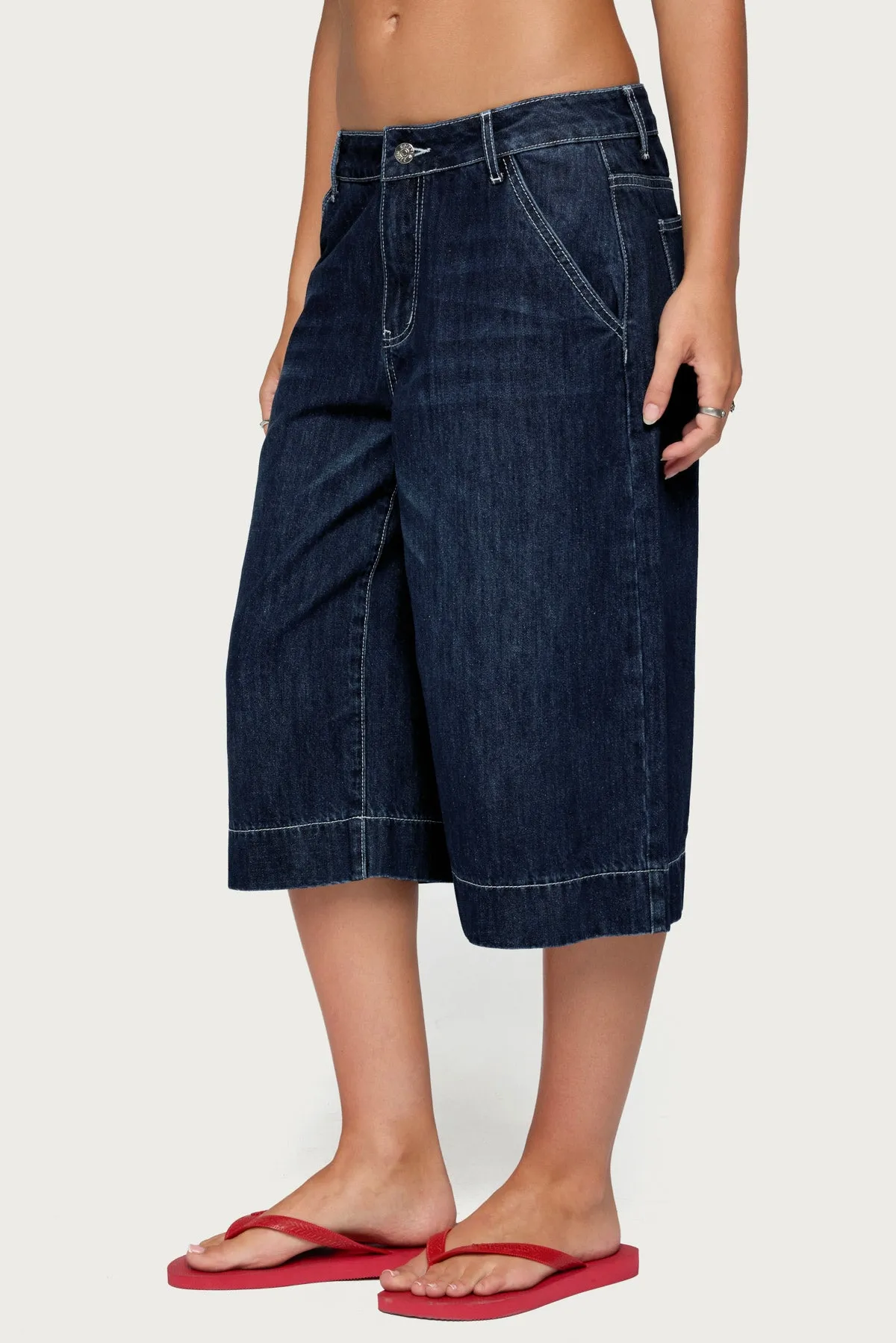 Letty Low Rise Denim Bermuda Shorts sold by Edikted product image thumbnail 4