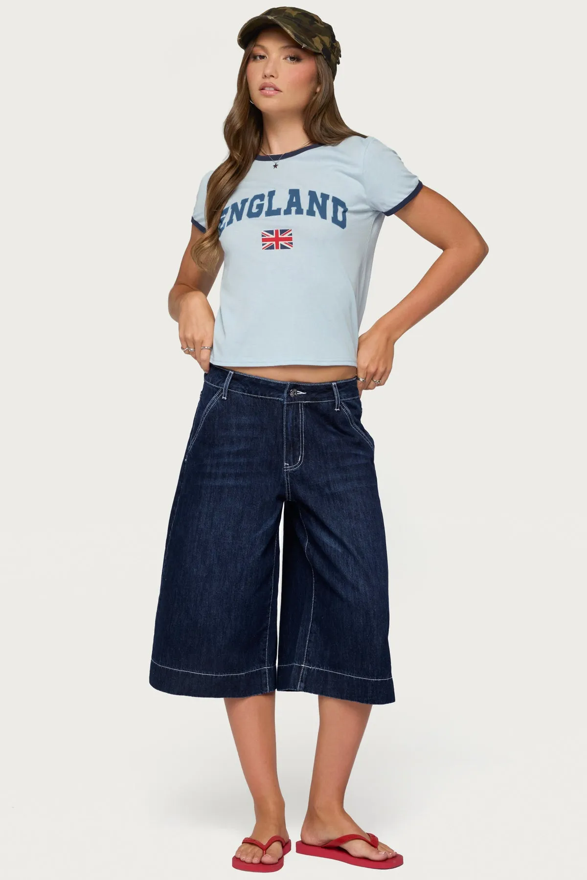 Letty Low Rise Denim Bermuda Shorts sold by Edikted