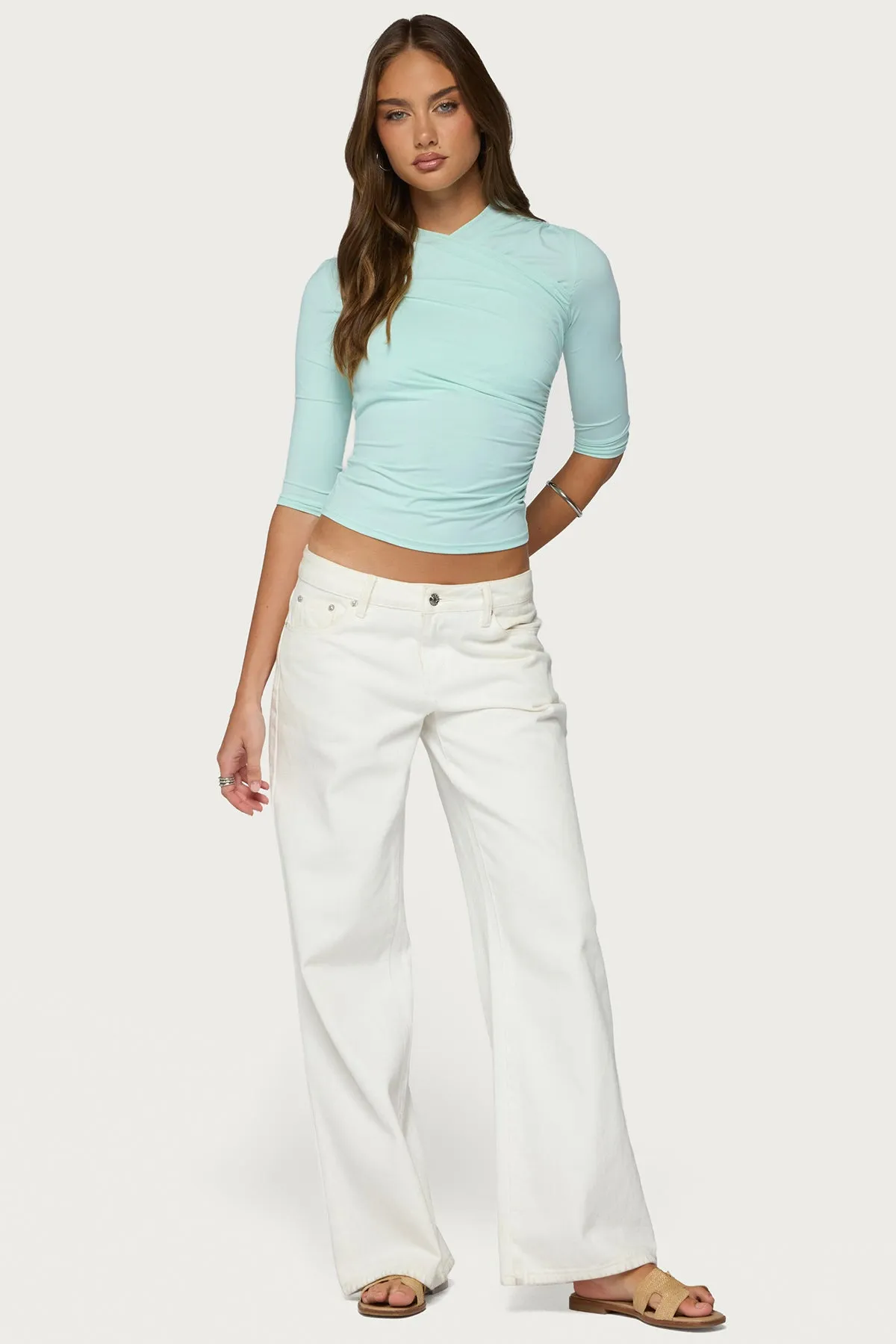 Calypso Wrap Neck Top sold by Edikted product image thumbnail 5
