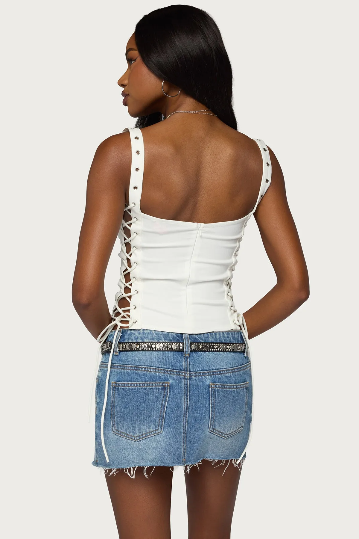 Adi Grommet Lace Up Corset sold by Edikted product image thumbnail 5