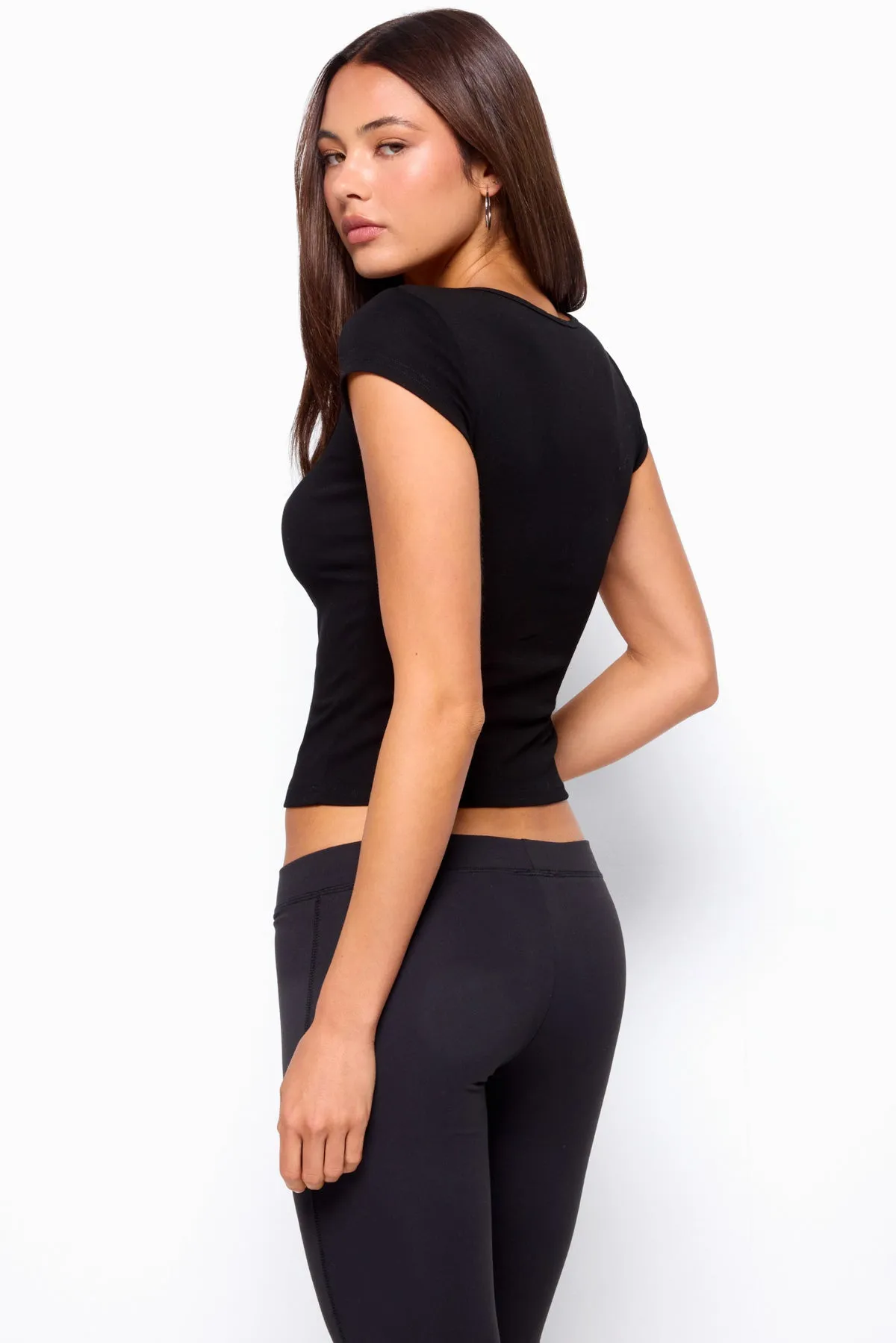 Chari Ribbed Scoop Neck T Shirt sold by Edikted product image thumbnail 5