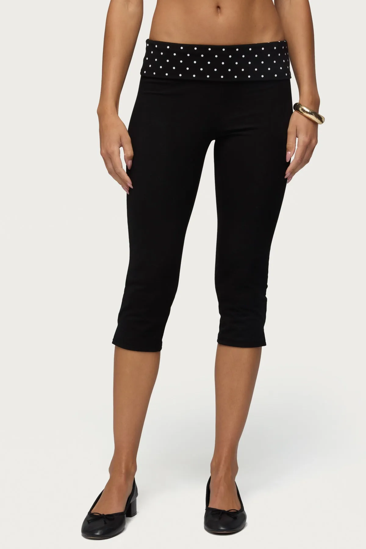 Genni Polka Dot Foldover Capri Pants sold by Edikted product image thumbnail 2