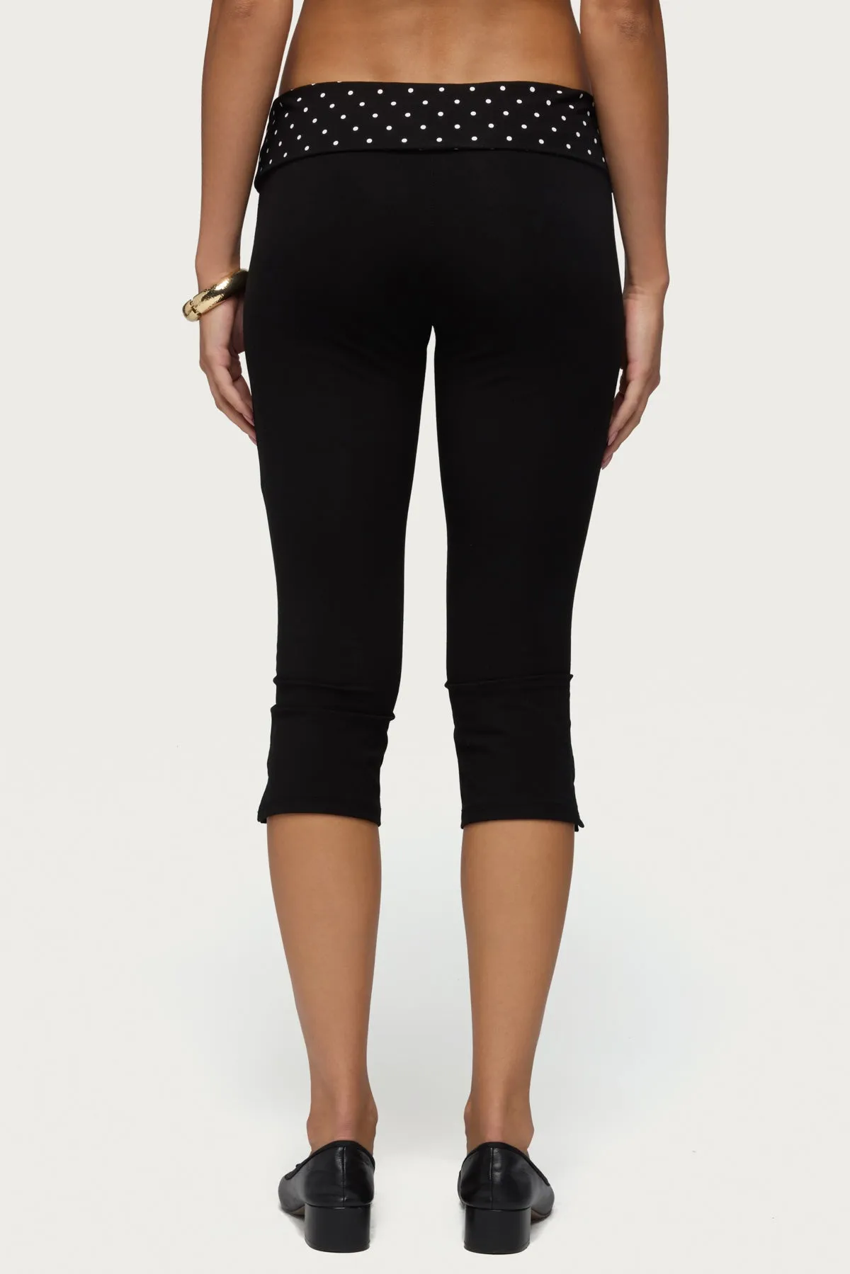 Genni Polka Dot Foldover Capri Pants sold by Edikted product image thumbnail 4