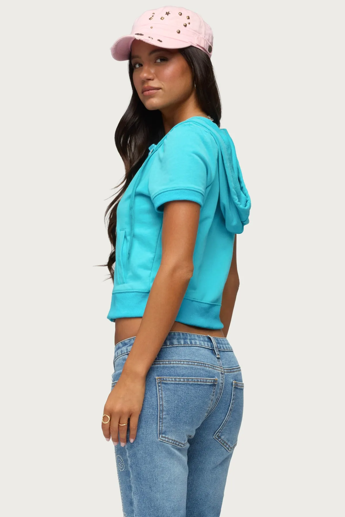 Daisi Short Sleeve Hoodie Top sold by Edikted product image thumbnail 4