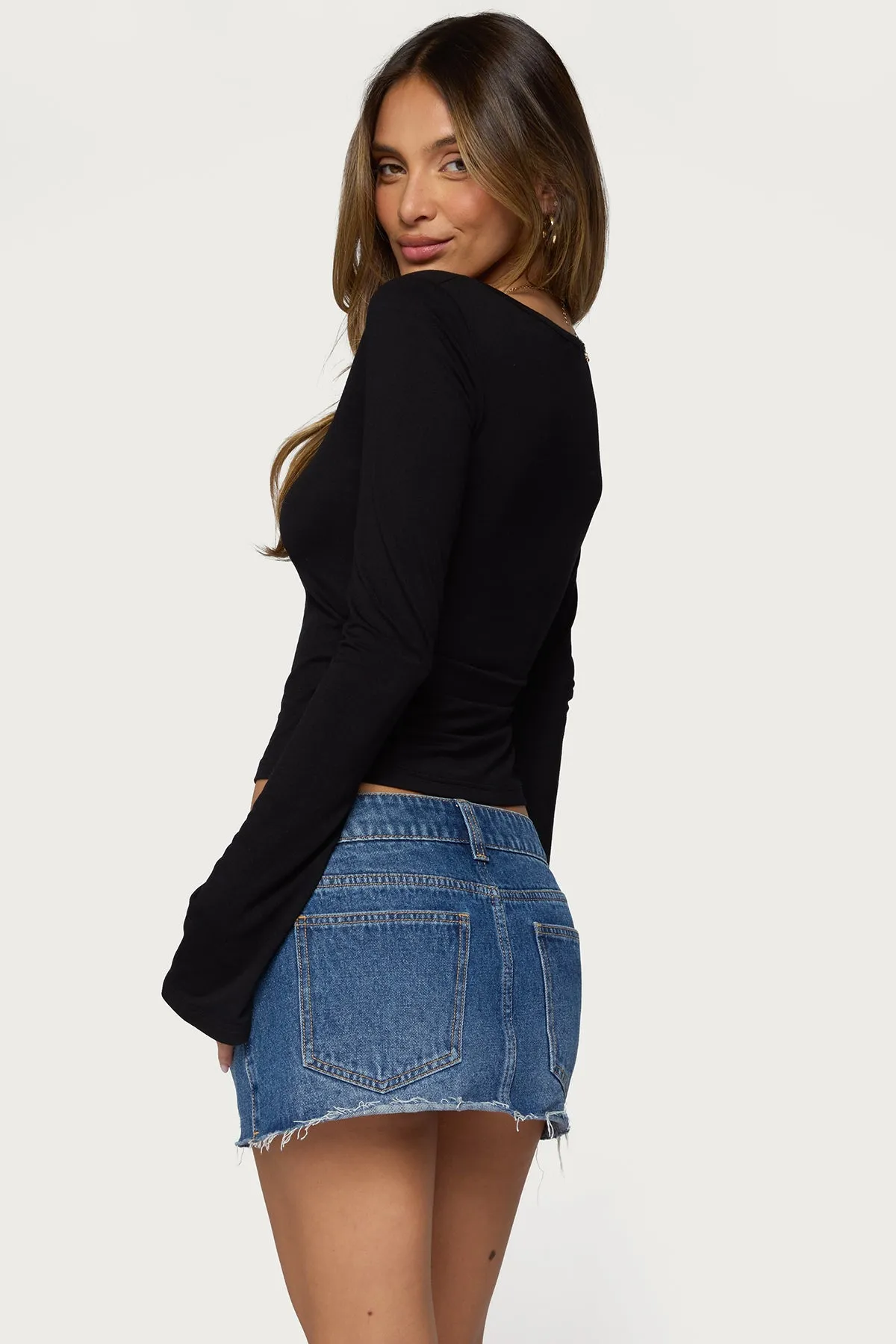 Olina Long Sleeve Keyhole Top sold by Edikted product image thumbnail 5