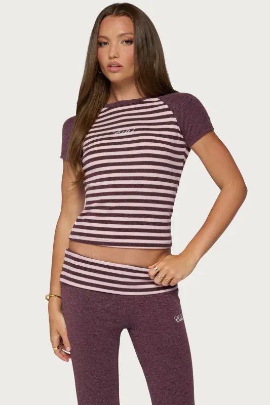 Stay Edikted Stripey Raglan T Shirt made by Edikted