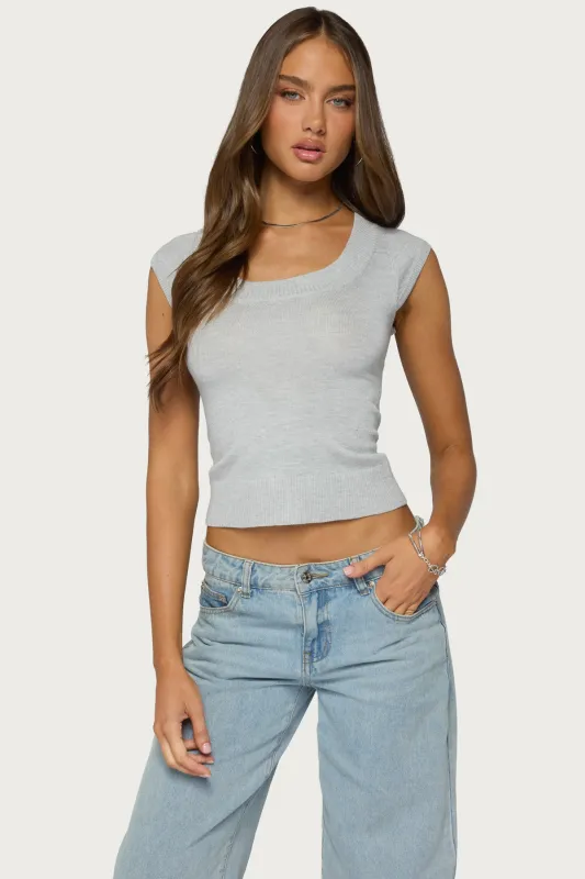 Somin Knit Scoop Neck Top made by Edikted