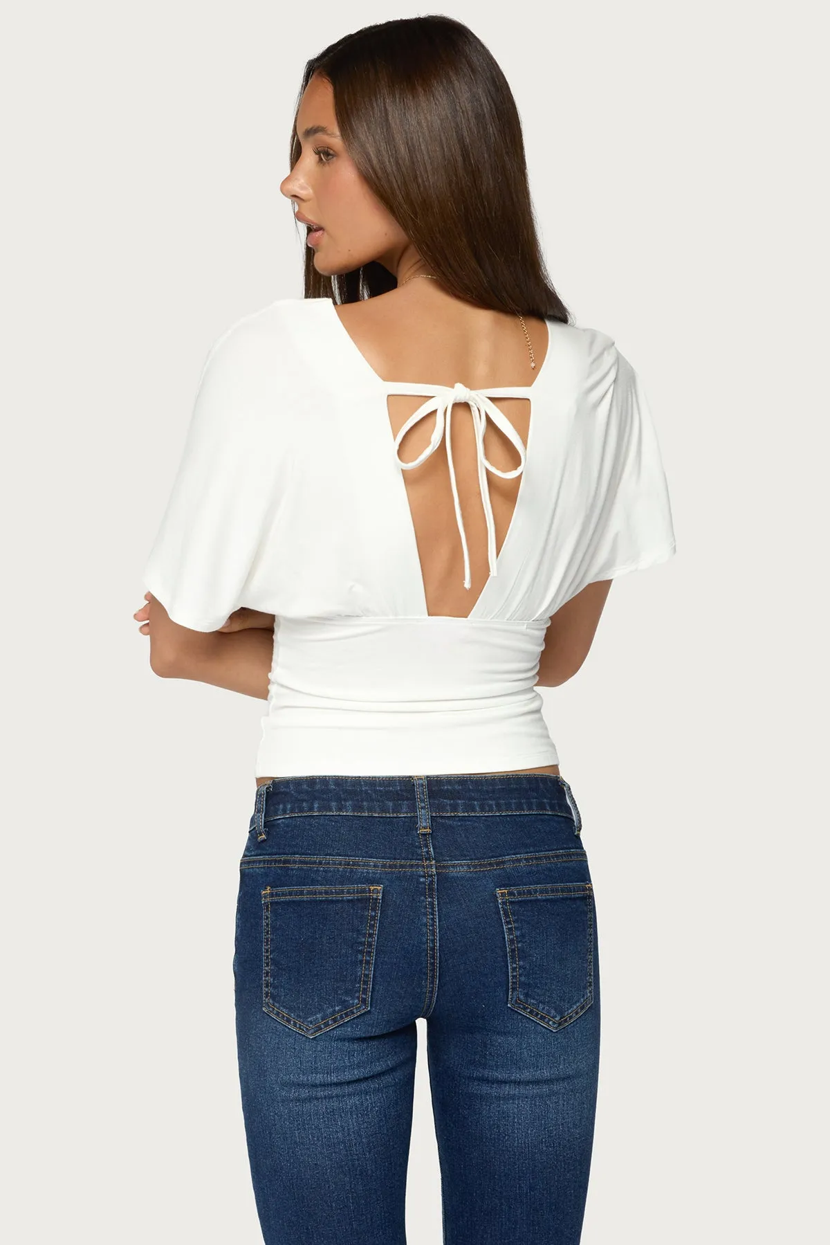 Betee Flutter Plunge Neck Top sold by Edikted product image thumbnail 5