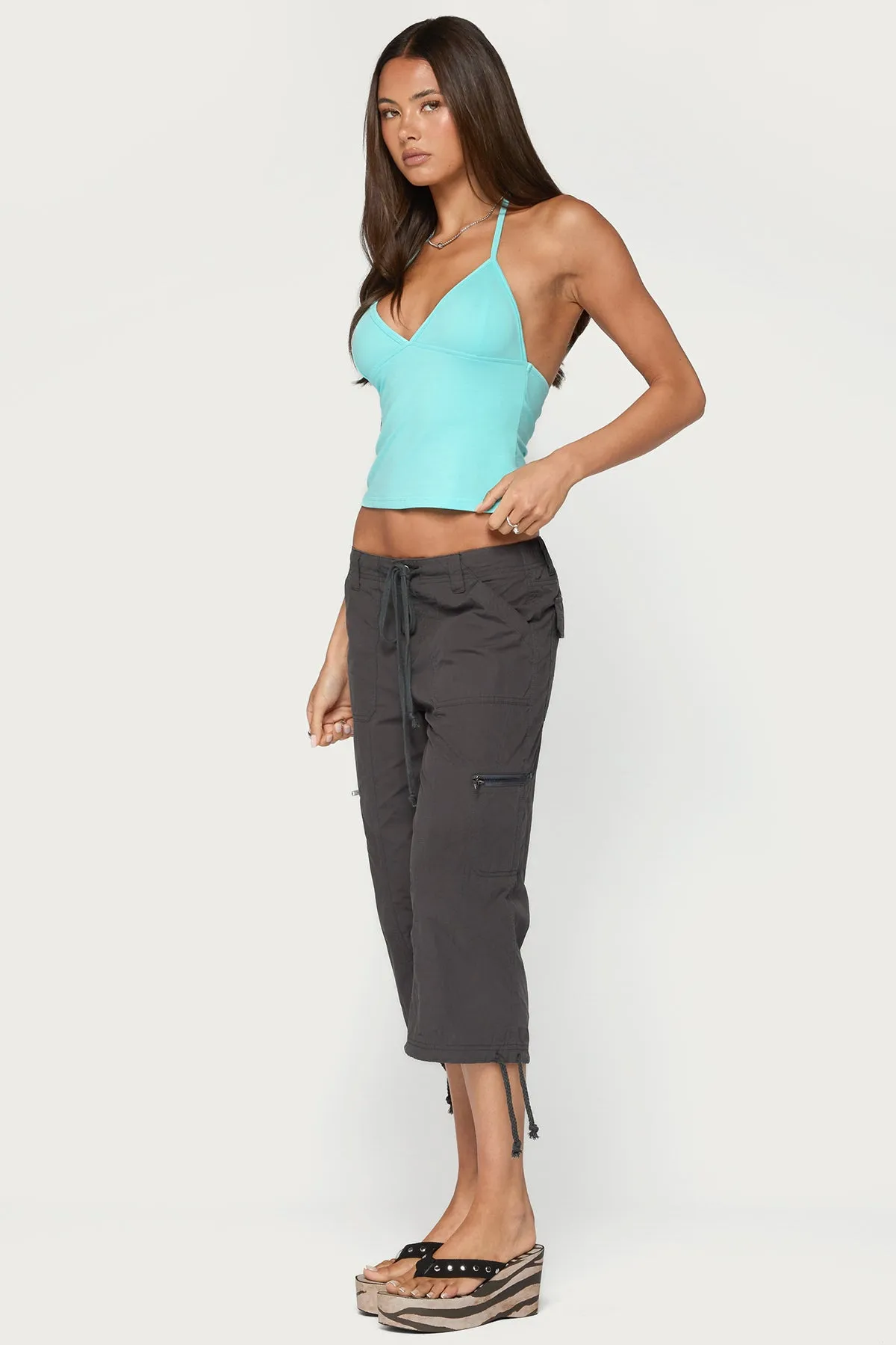 Noriah V Neck Halter Top sold by Edikted product image thumbnail 4