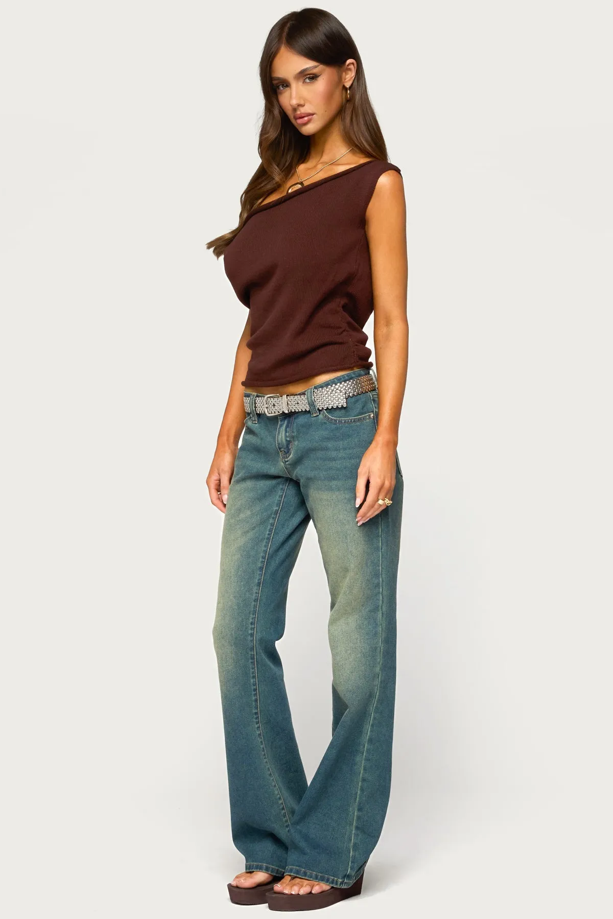 Lauria Off Shoulder Knit Top sold by Edikted product image thumbnail 4