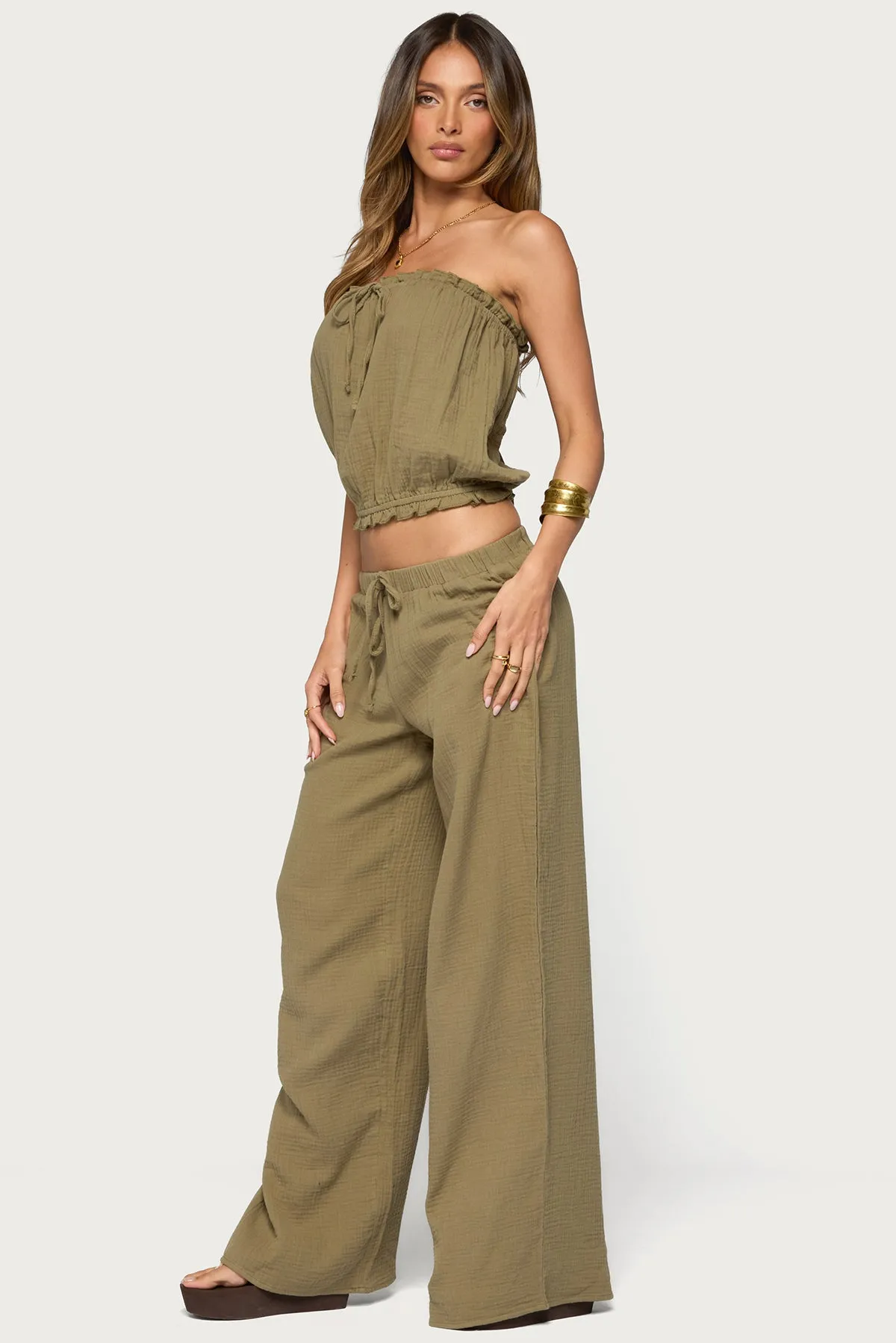 Viktoria Strapless Gauze Bubble Top sold by Edikted product image thumbnail 4
