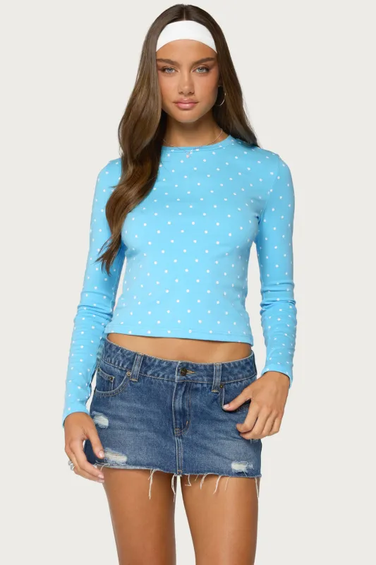 Daliya Polka Dot Long Sleeve Top made by Edikted