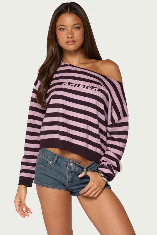 Edikted Campus Striped Knit Sweater made by Edikted
