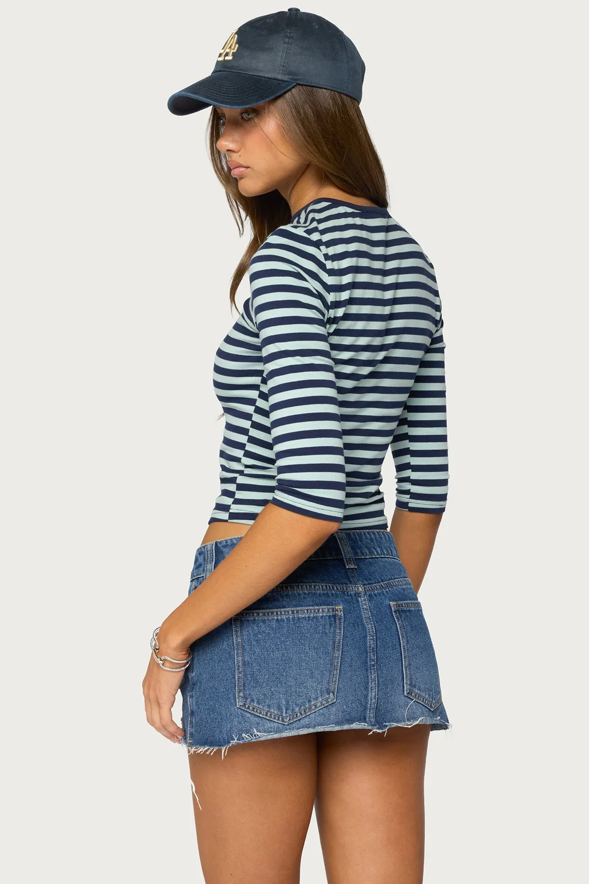 Esti Striped Three-Quarter Sleeve Top sold by Edikted product image thumbnail 4