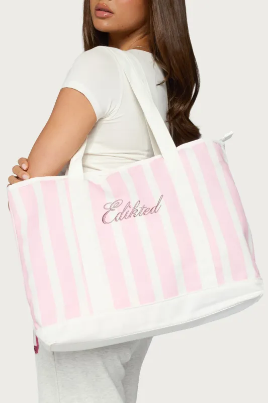 Striped Edikted Tote Bag made by Edikted