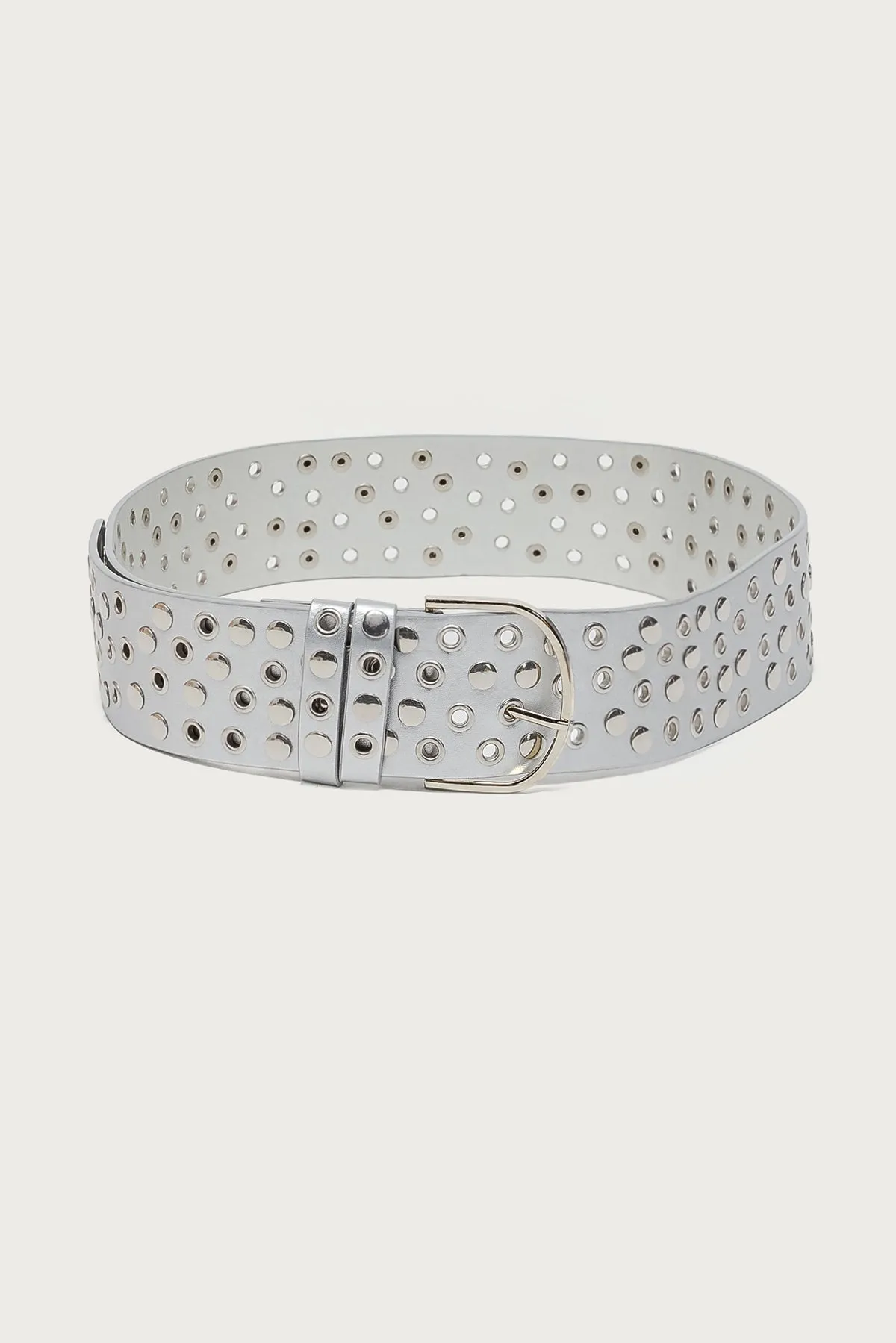 Studded Grommet Faux Leather Belt sold by Edikted product image thumbnail 2