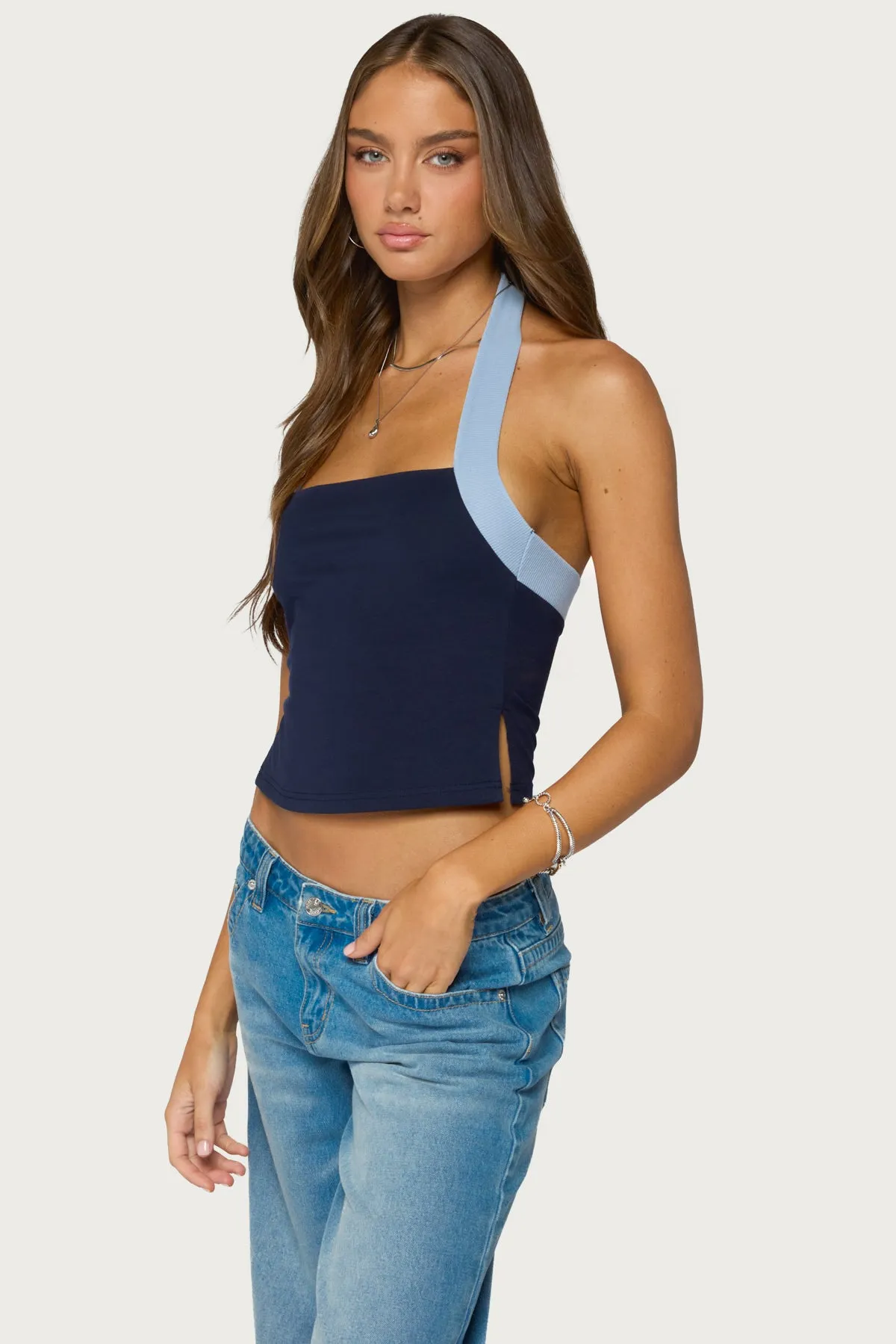 Tanna Contrast Halter Top sold by Edikted product image thumbnail 3