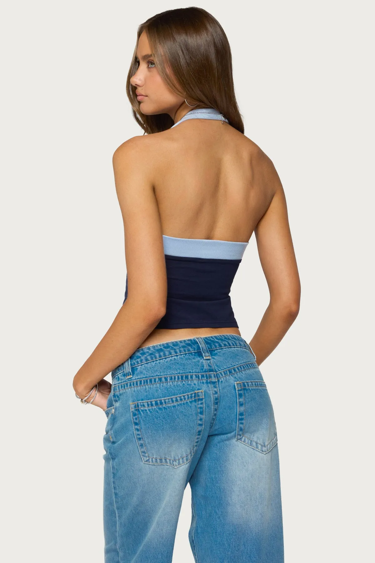 Tanna Contrast Halter Top sold by Edikted product image thumbnail 5